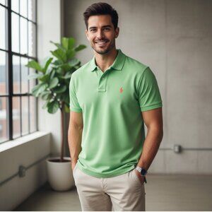 Polo Ralph Lauren Neon Collection Bright Green Polo Shirt, XL